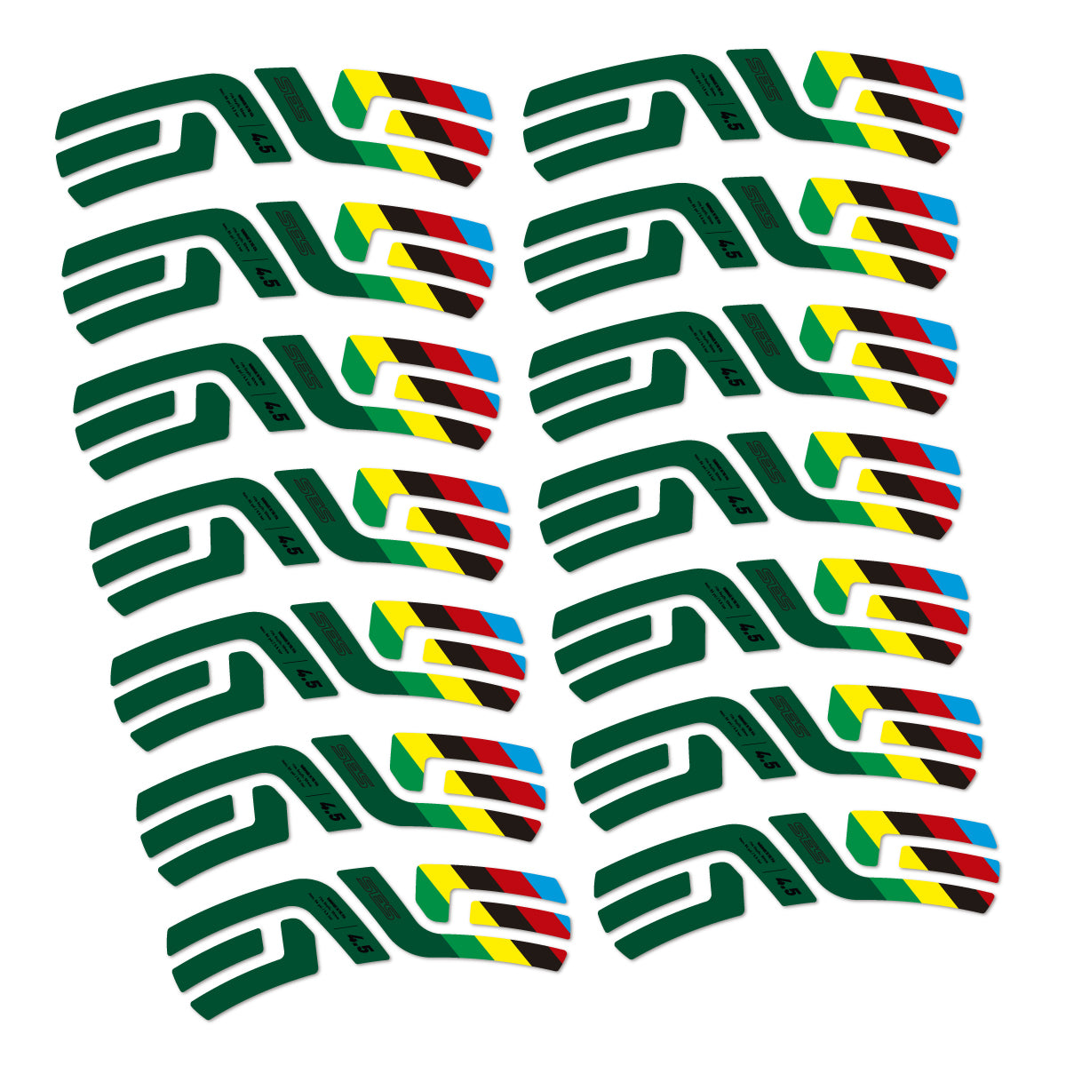 Stickers for ENVE SES 4.5 Disc 2022 World Champs, Road Wheel vinyl decals - Dark Green