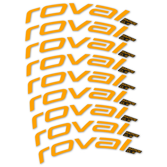 Stickers for Roval Rapide CL III 2026, Road Wheel 52mm vinyl decals - Orange Yellow