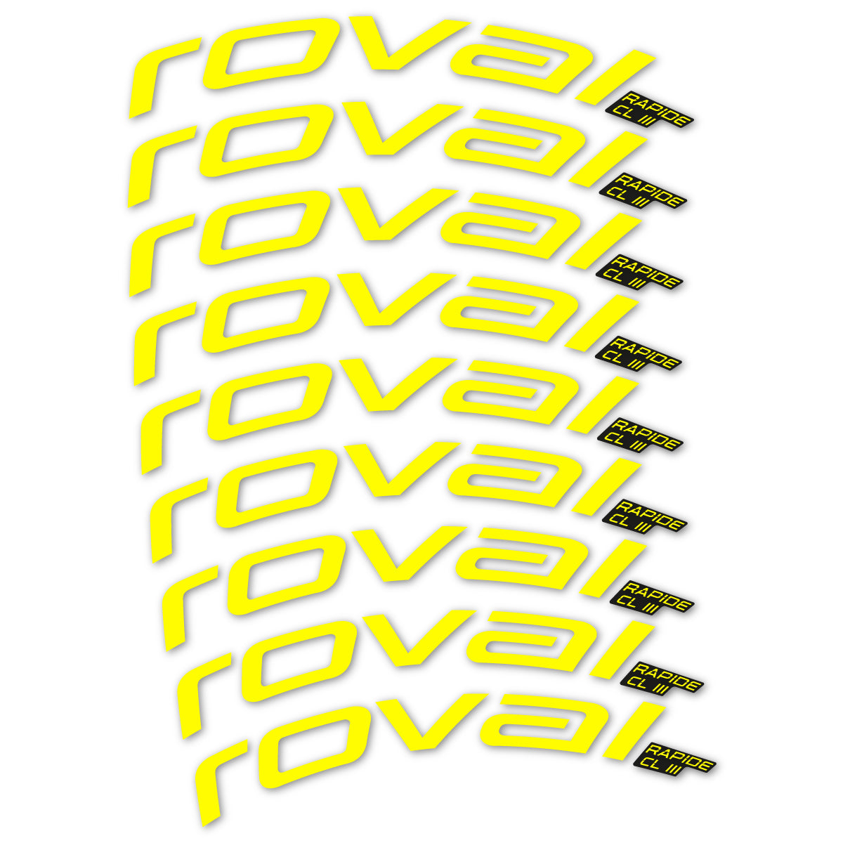 Stickers for Roval Rapide CL III 2026, Road Wheel 52mm vinyl decals - Lemon Yellow