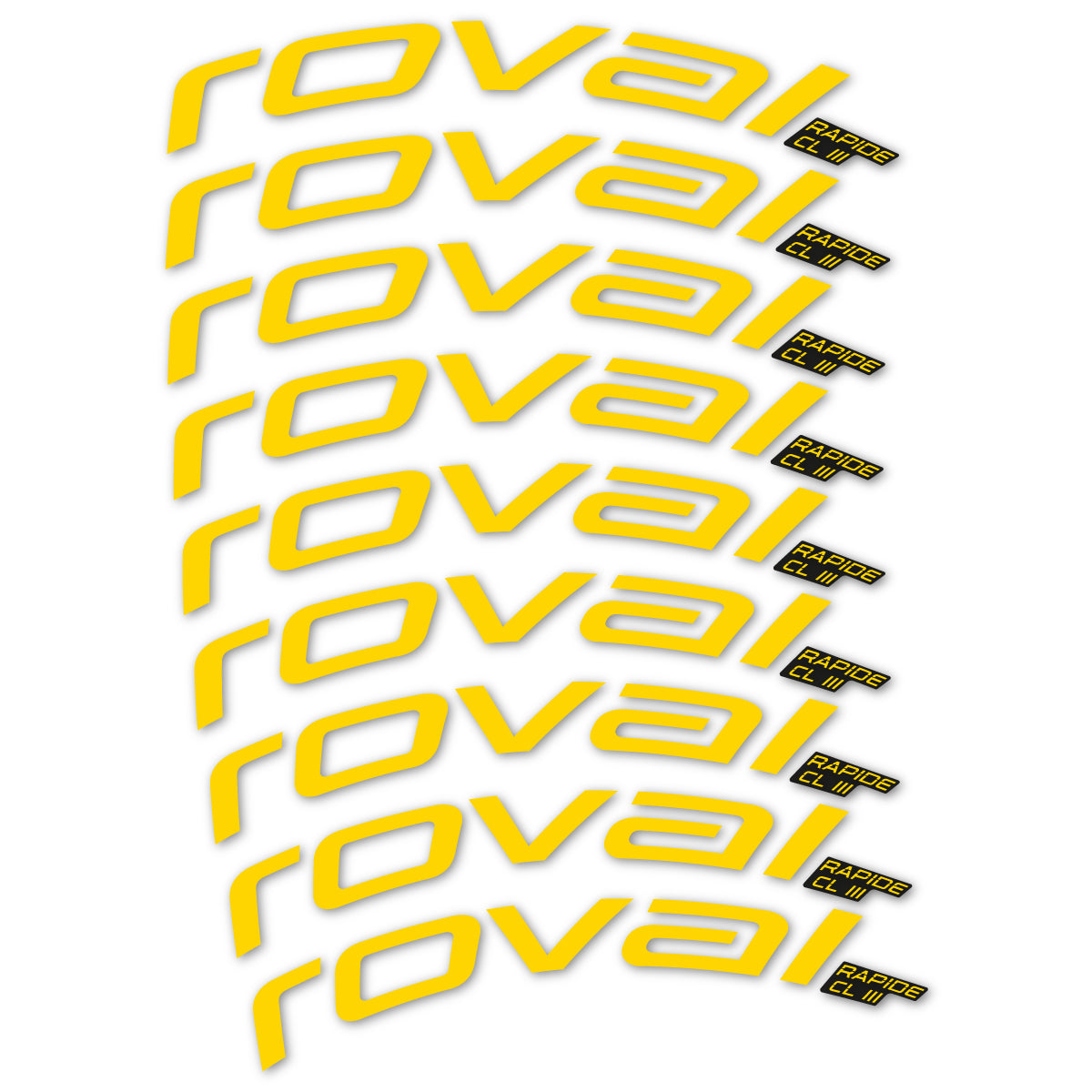 Stickers for Roval Rapide CL III 2026, Road Wheel 52mm vinyl decals - Banana Yellow