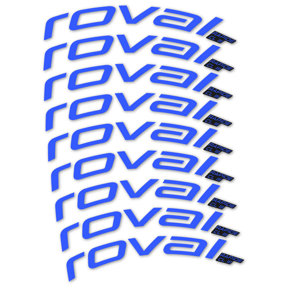 Stickers for Roval Rapide CL III 2026, Road Wheel 52mm vinyl decals - Medium Blue