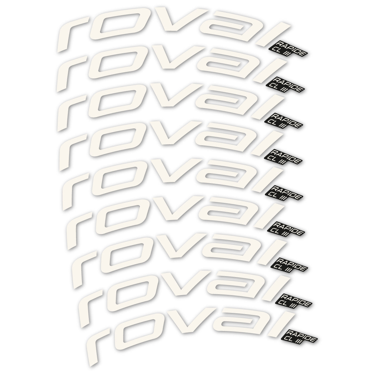 Stickers for Roval Rapide CL III 2026, Road Wheel 52mm vinyl decals - Bone White