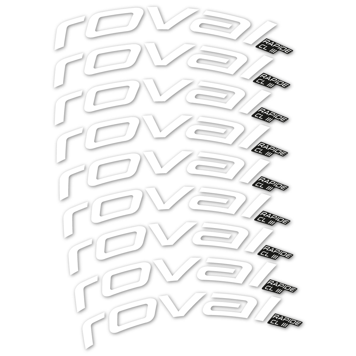 Stickers for Roval Rapide CL III 2026, Road Wheel 52mm vinyl decals - White