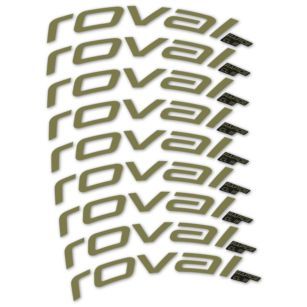Stickers for Roval Rapide CL III 2026, Road Wheel 52mm vinyl decals - Khaki