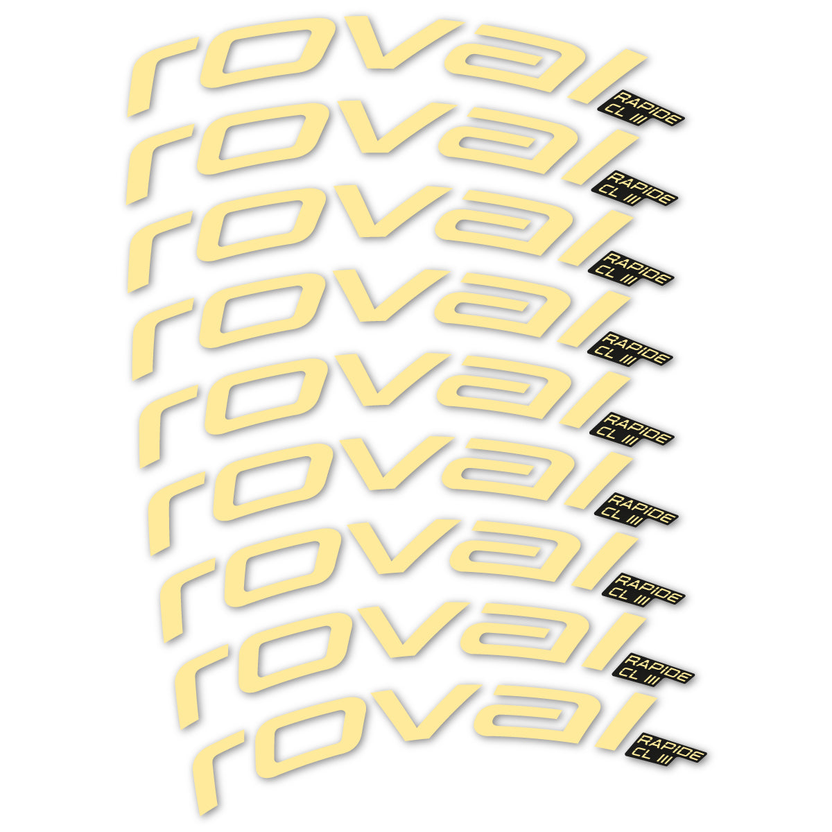 Stickers for Roval Rapide CL III 2026, Road Wheel 52mm vinyl decals - Cream