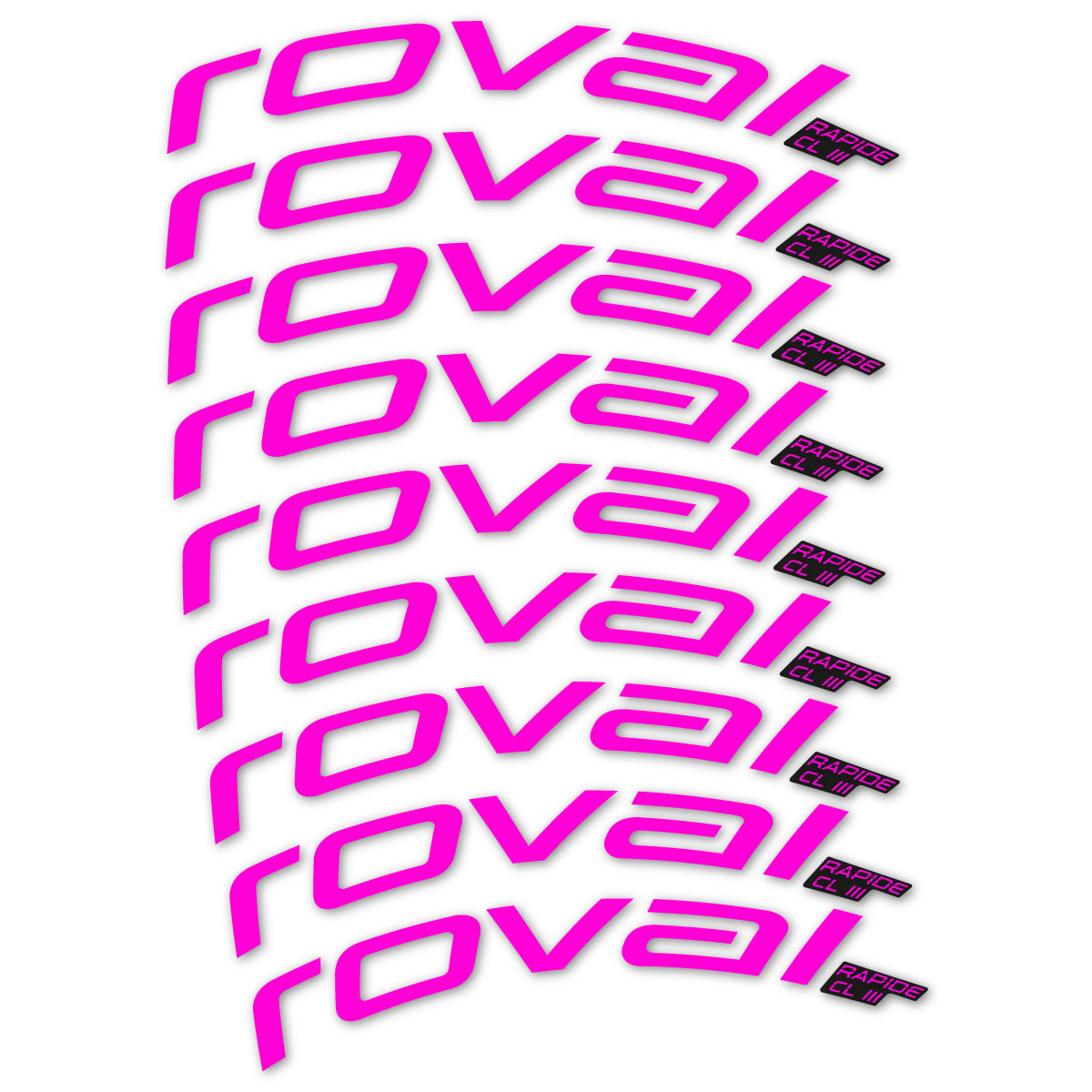 Stickers for Roval Rapide CL III 2026, Road Wheel 52mm vinyl decals - Fuchsia Neon