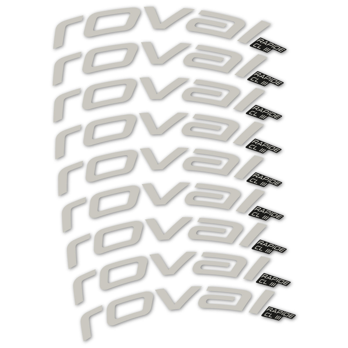 Stickers for Roval Rapide CL III 2026, Road Wheel 52mm vinyl decals - Light Grey