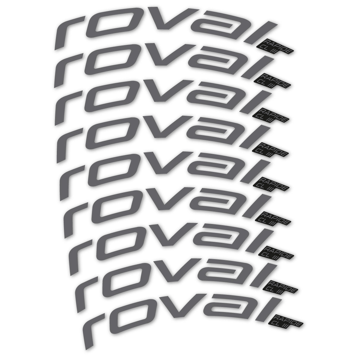 Stickers for Roval Rapide CL III 2026, Road Wheel 52mm vinyl decals - Medium Grey
