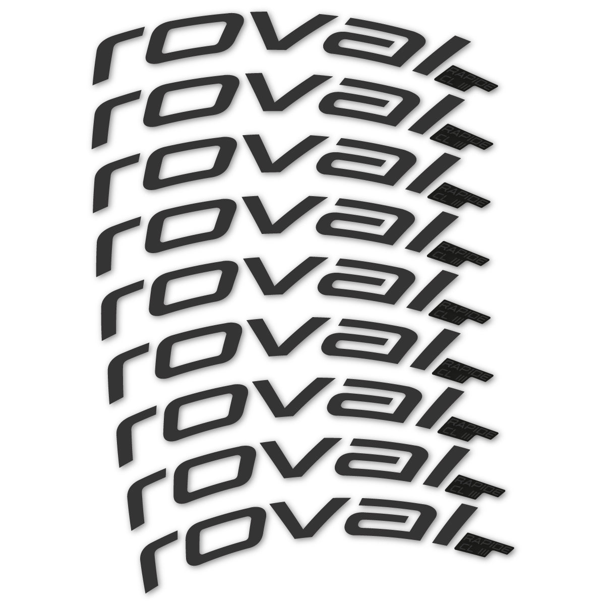 Stickers for Roval Rapide CL III 2026, Road Wheel 52mm vinyl decals - Very Dark Grey