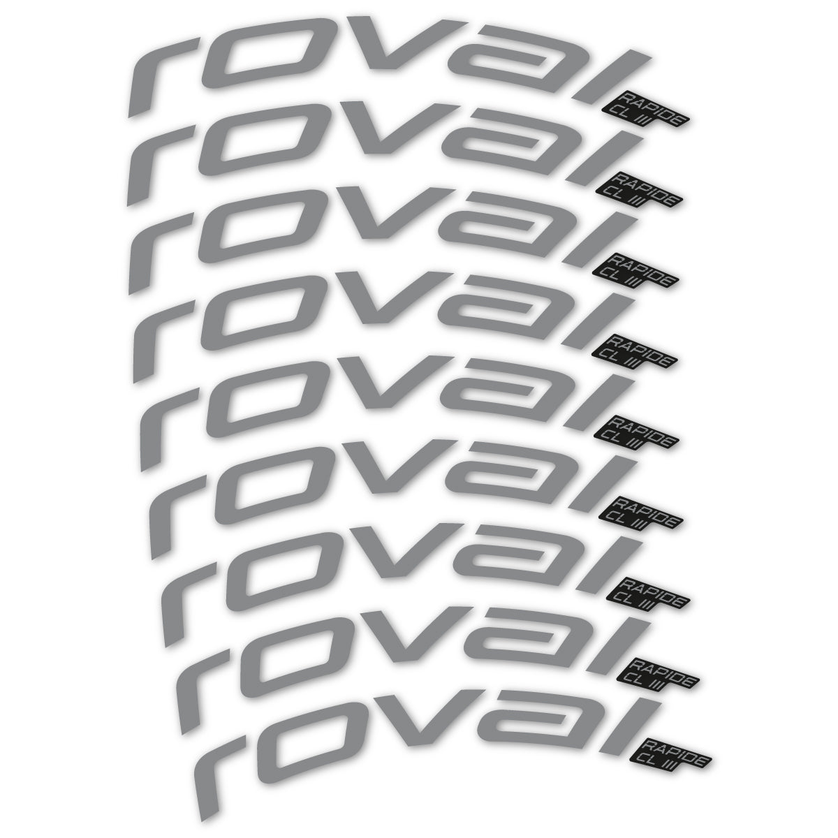 Stickers for Roval Rapide CL III 2026, Road Wheel 52mm vinyl decals - Traffic Grey