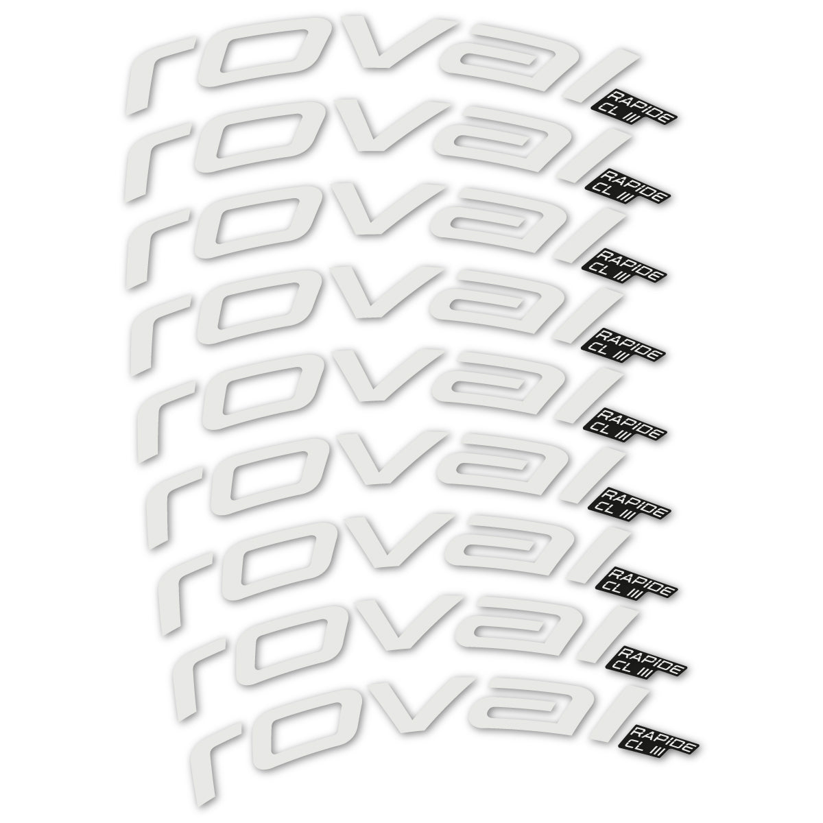 Stickers for Roval Rapide CL III 2026, Road Wheel 52mm vinyl decals - Pearl Grey
