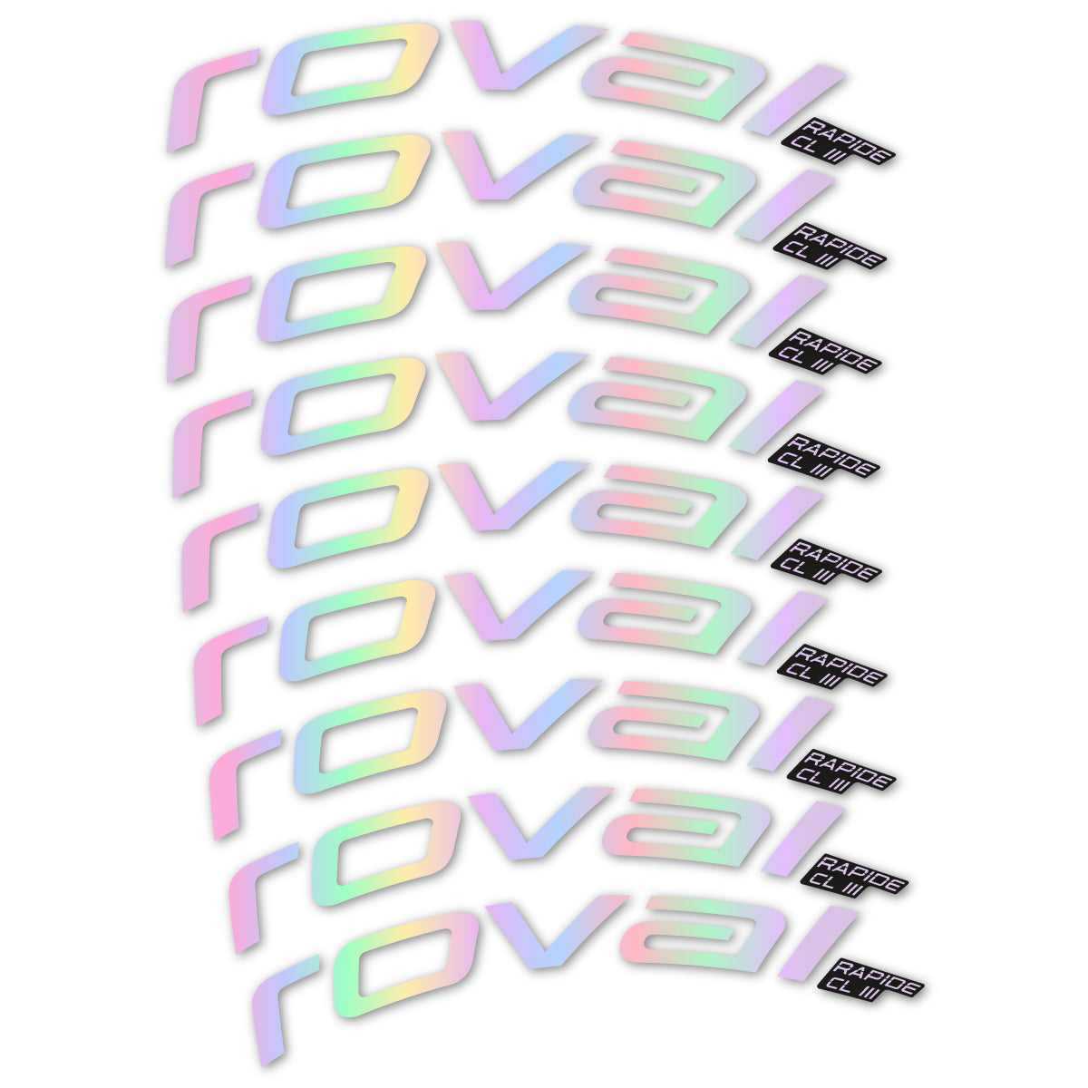 Stickers for Roval Rapide CL III 2026, Road Wheel 52mm vinyl decals - Hollographic