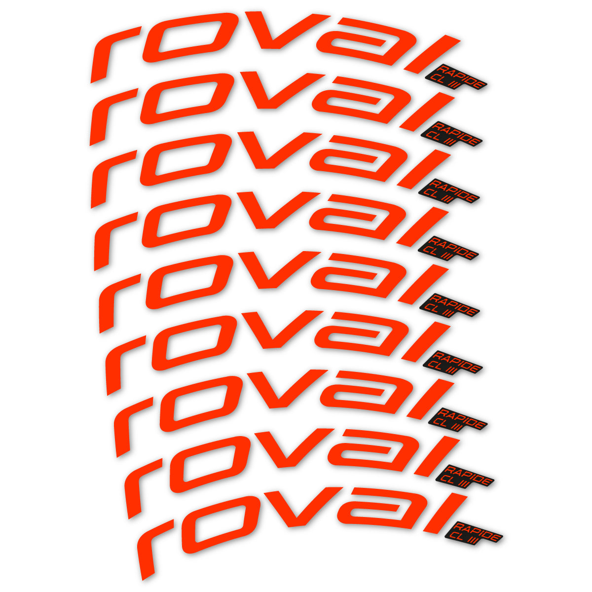Stickers for Roval Rapide CL III 2026, Road Wheel 52mm vinyl decals - Luminous Orange