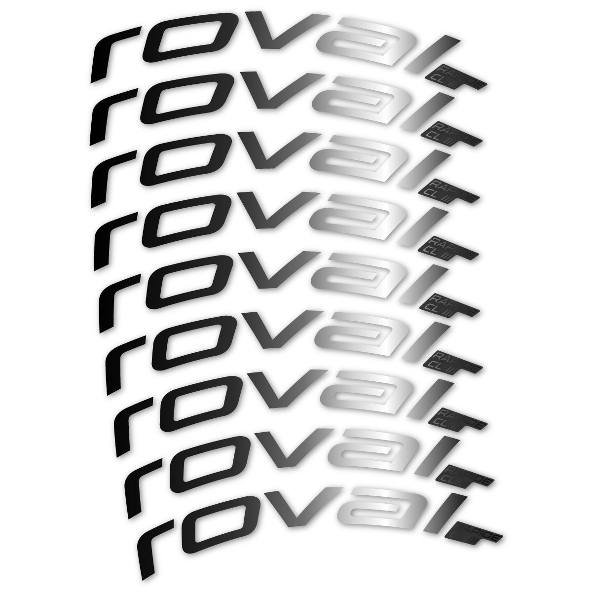 Stickers for Roval Rapide CL III 2026, Road Wheel 52mm vinyl decals - Black