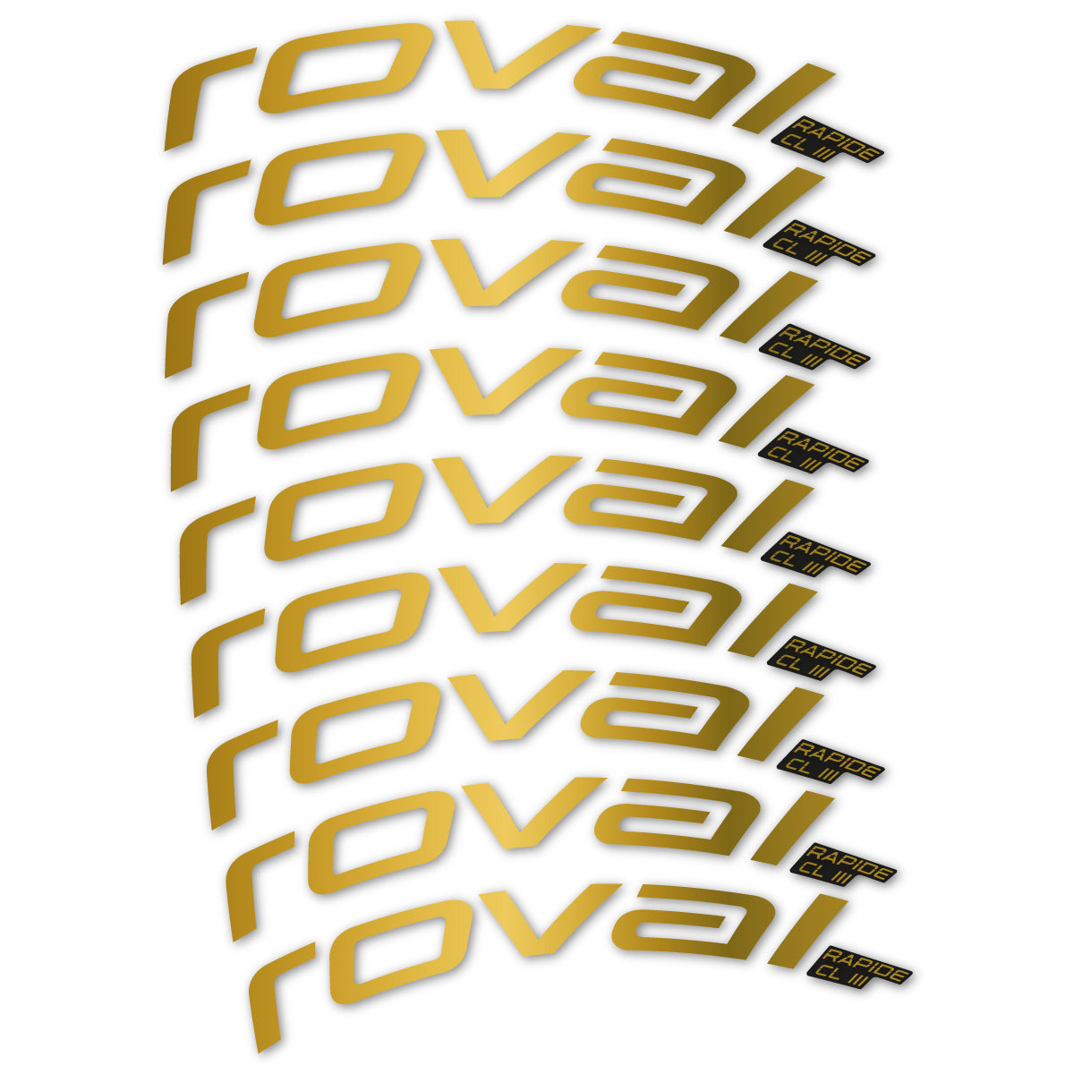 Stickers for Roval Rapide CL III 2026, Road Wheel 52mm vinyl decals - Gold