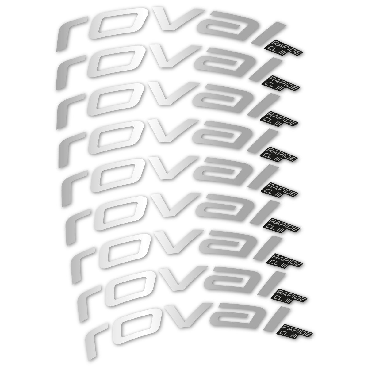 Stickers for Roval Rapide CL III 2026, Road Wheel 52mm vinyl decals - Light Silver
