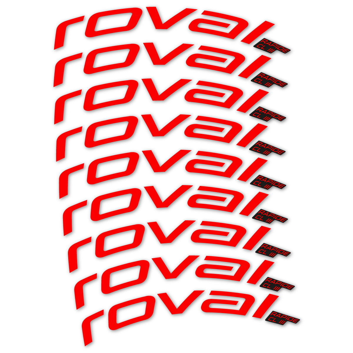 Stickers for Roval Rapide CL III 2026, Road Wheel 52mm vinyl decals - Orange Red