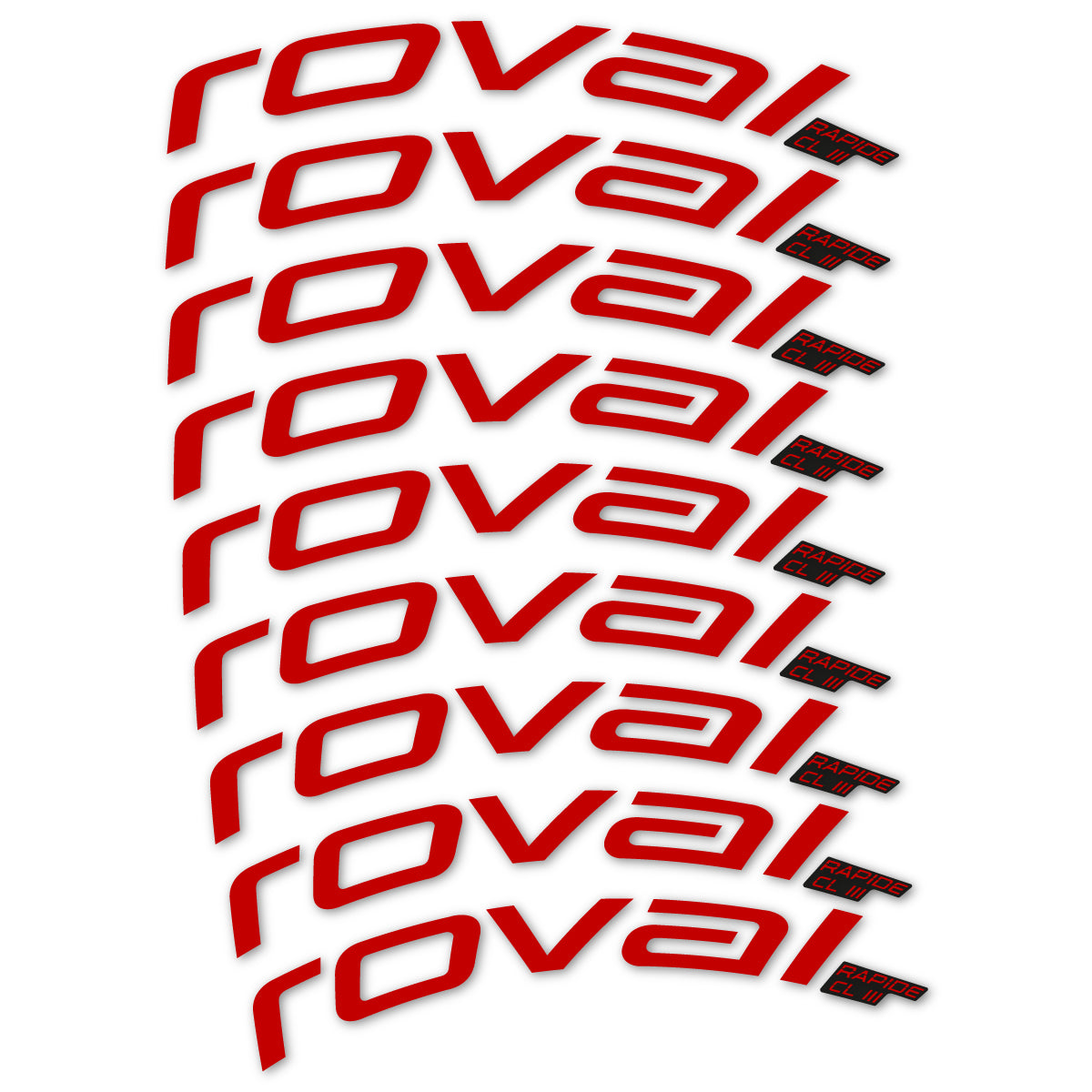 Stickers for Roval Rapide CL III 2026, Road Wheel 52mm vinyl decals - Medium Red