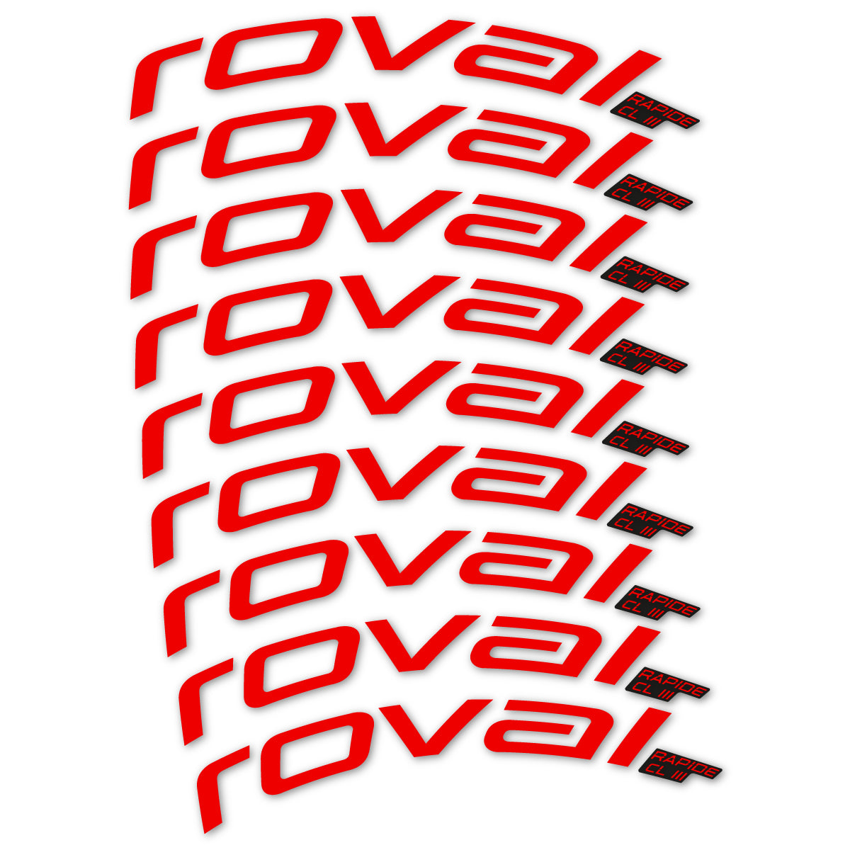 Stickers for Roval Rapide CL III 2026, Road Wheel 52mm vinyl decals - Red