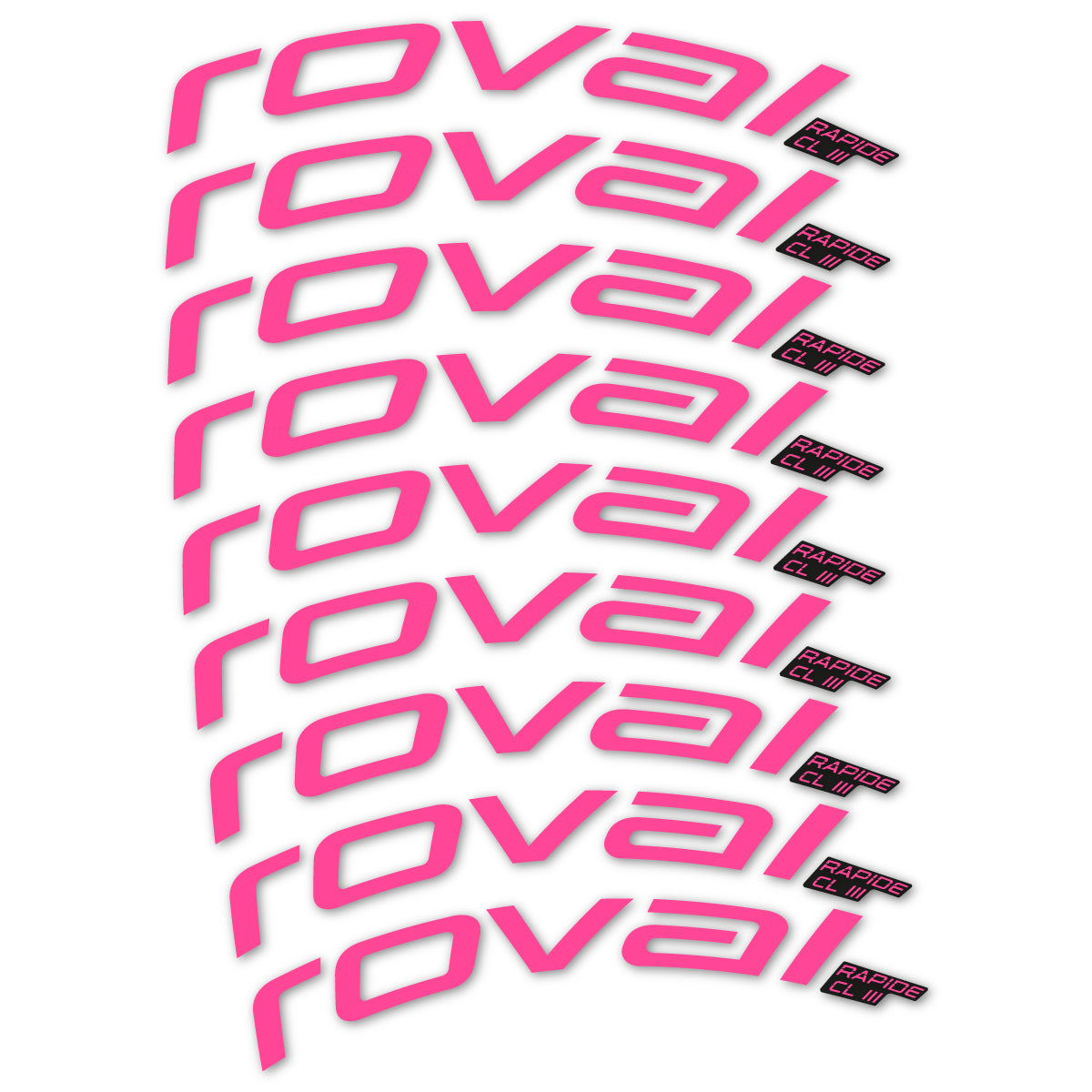 Stickers for Roval Rapide CL III 2026, Road Wheel 52mm vinyl decals - Bubblegum Pink