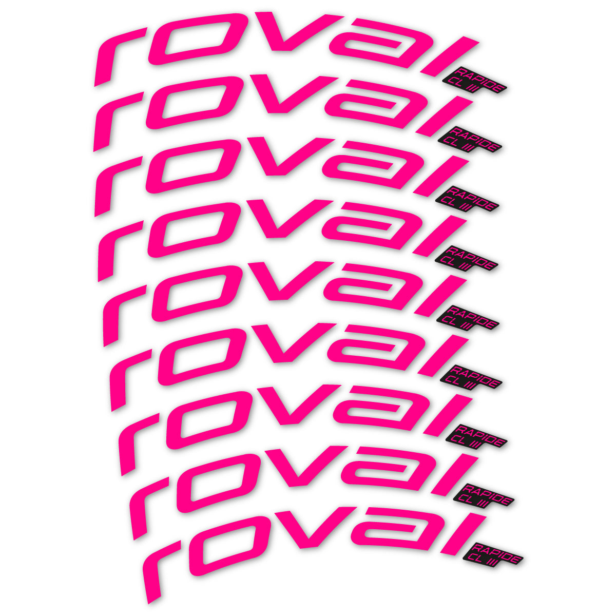 Stickers for Roval Rapide CL III 2026, Road Wheel 52mm vinyl decals - Neon Pink