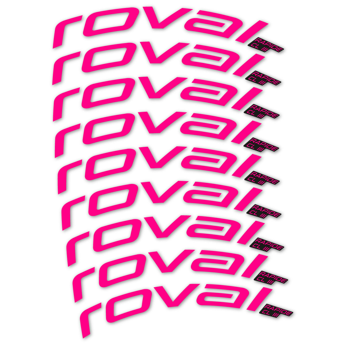 Stickers for Roval Rapide CL III 2026, Road Wheel 52mm vinyl decals - Fuchsia