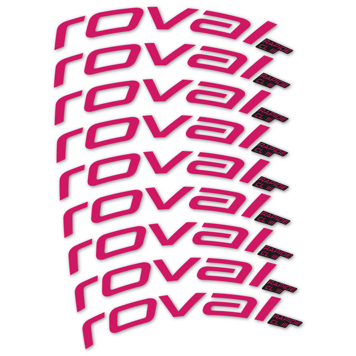 Stickers for Roval Rapide CL III 2026, Road Wheel 52mm vinyl decals - Dark Pink