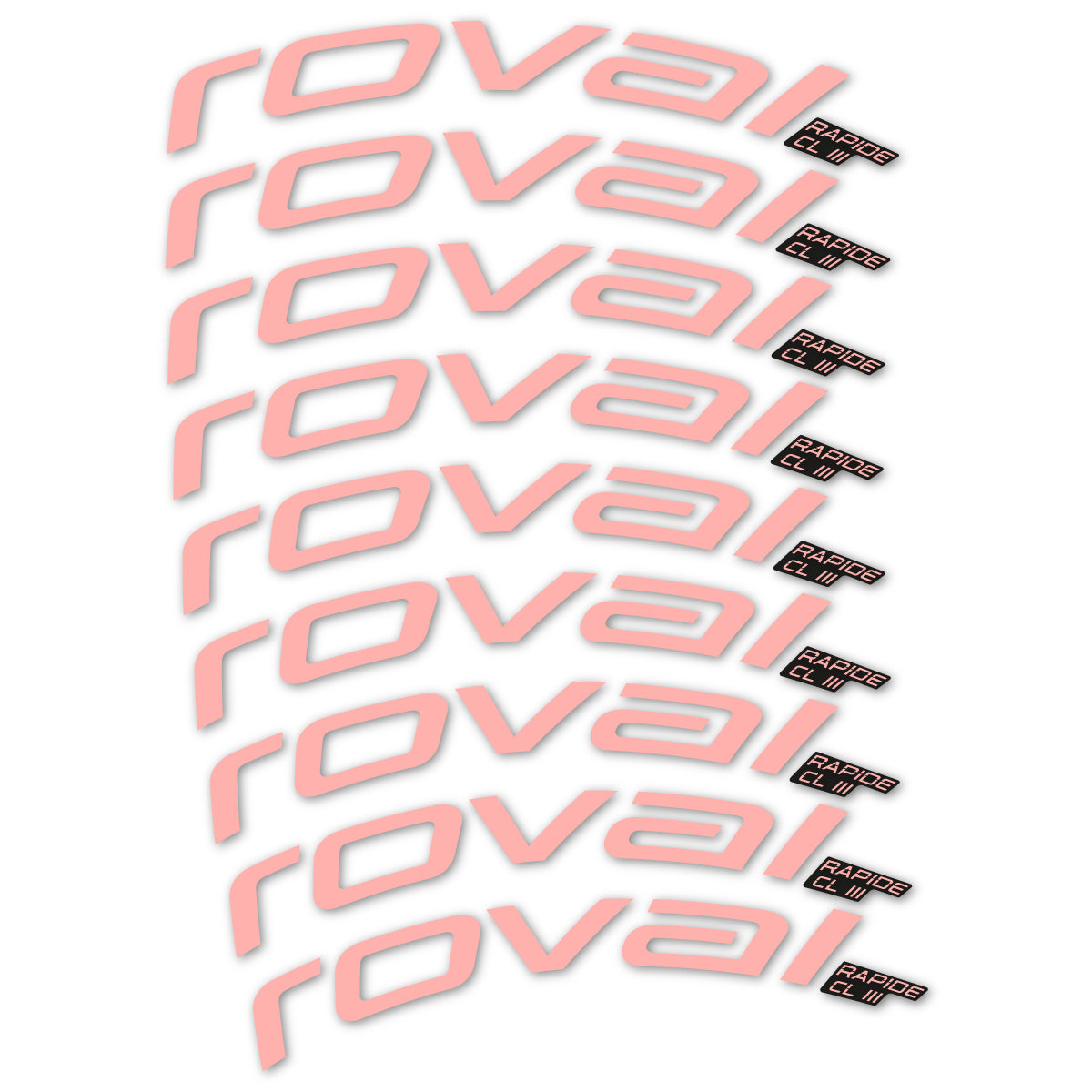 Stickers for Roval Rapide CL III 2026, Road Wheel 52mm vinyl decals - Salmon Pink