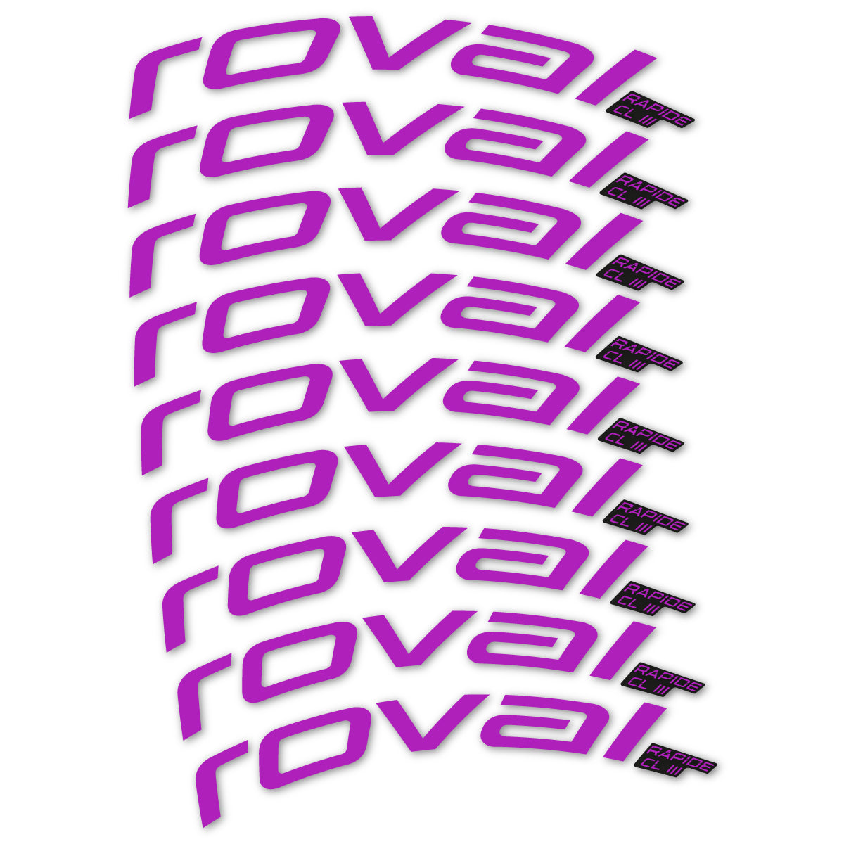 Stickers for Roval Rapide CL III 2026, Road Wheel 52mm vinyl decals - Violet Pink