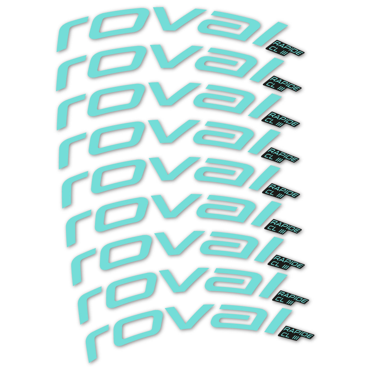 Stickers for Roval Rapide CL III 2026, Road Wheel 52mm vinyl decals - Blue Green
