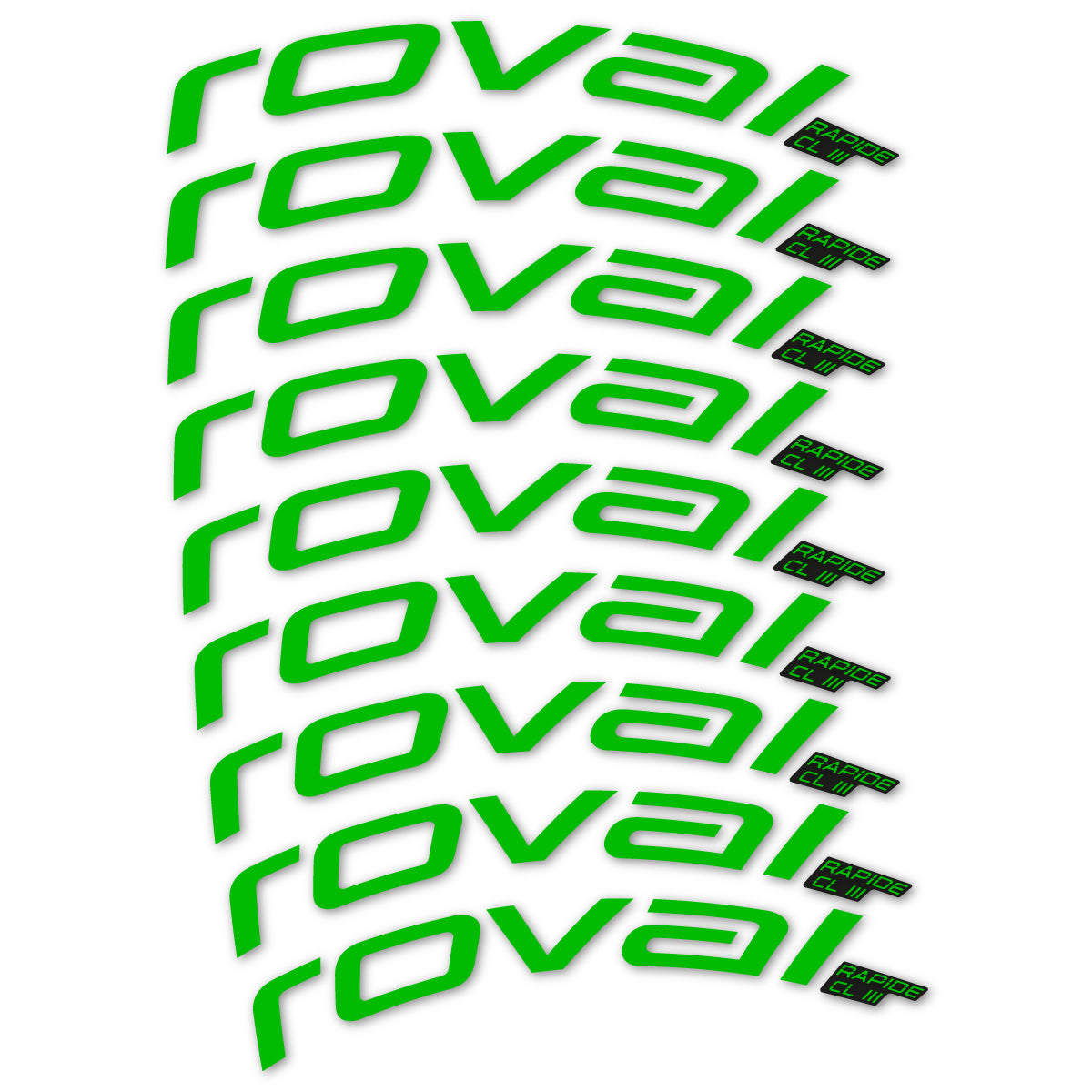 Stickers for Roval Rapide CL III 2026, Road Wheel 52mm vinyl decals - Grass Green