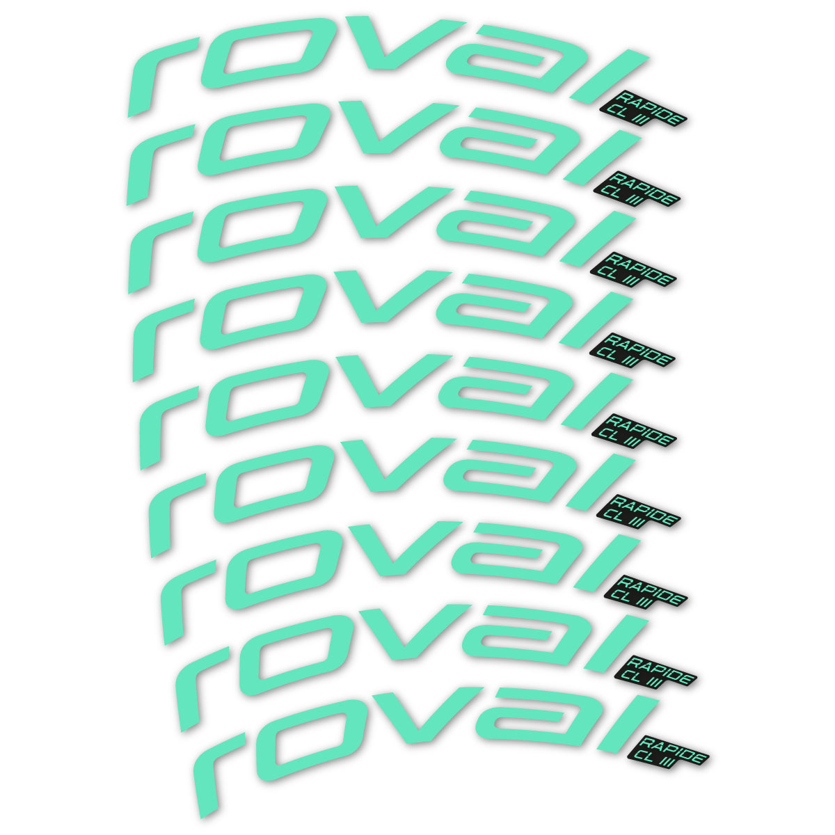 Stickers for Roval Rapide CL III 2026, Road Wheel 52mm vinyl decals - Mint