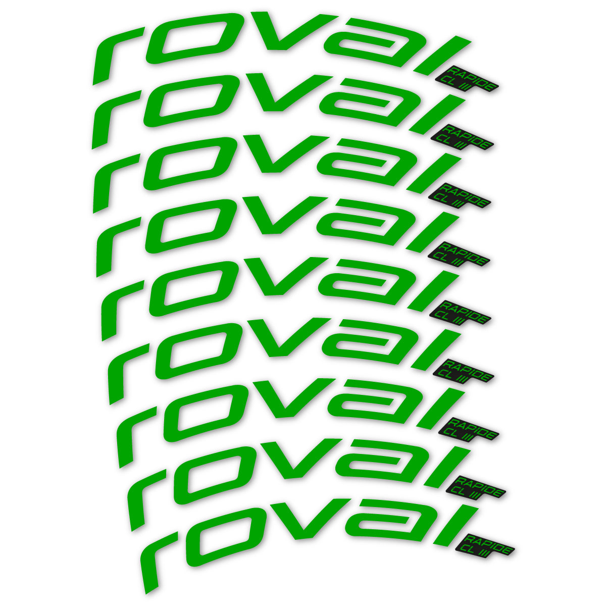 Stickers for Roval Rapide CL III 2026, Road Wheel 52mm vinyl decals - Green