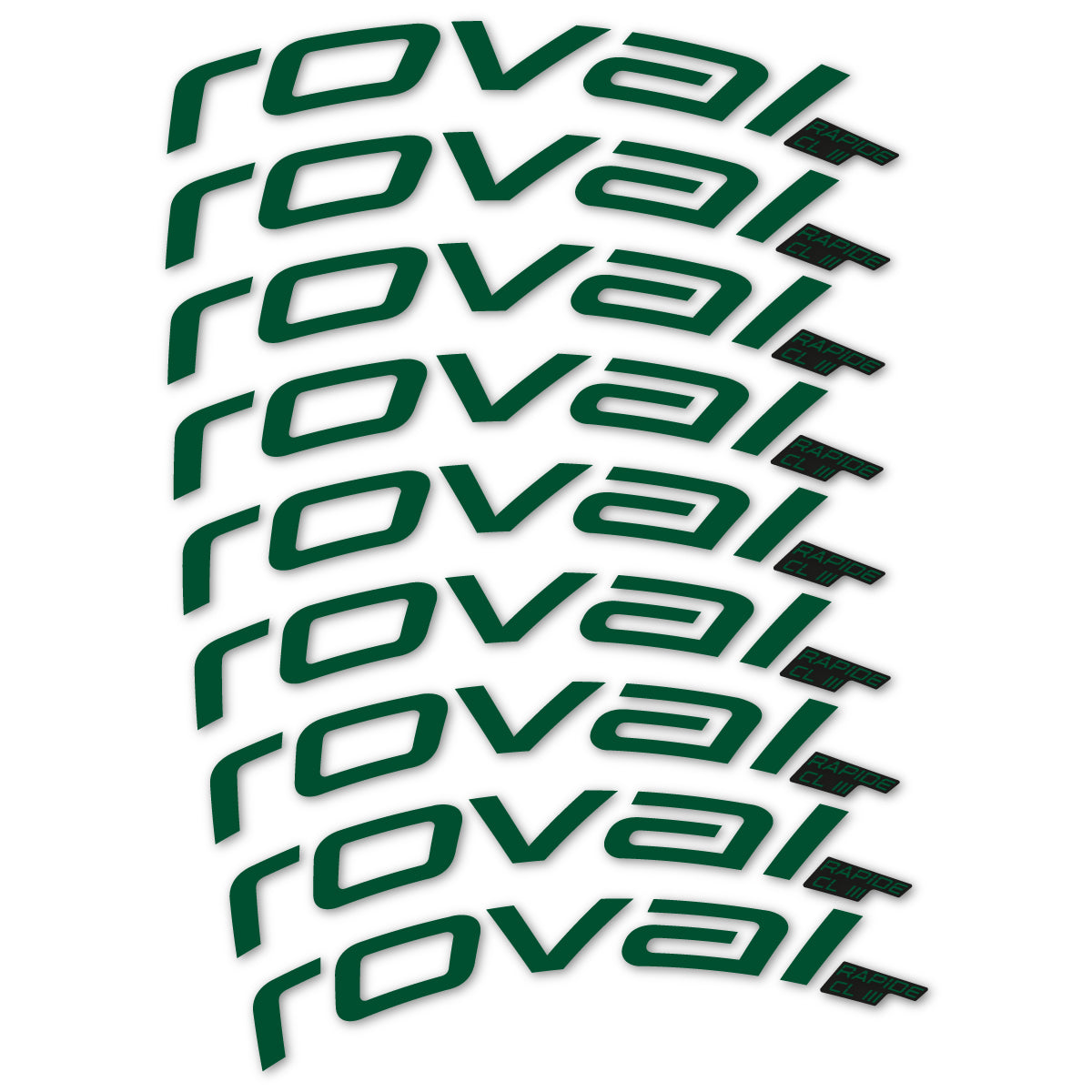 Stickers for Roval Rapide CL III 2026, Road Wheel 52mm vinyl decals - Dark Green