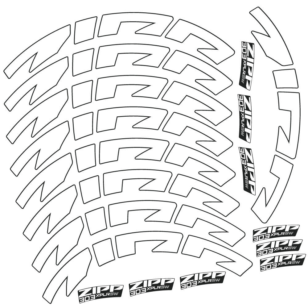 Aufkleber Zipp 303 XPLR SW, Rennradrad 54mm, Fahrradaufkleber Vinyl