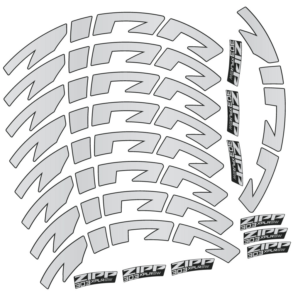 Aufkleber Zipp 303 XPLR SW, Rennradrad 54mm, Fahrradaufkleber Vinyl