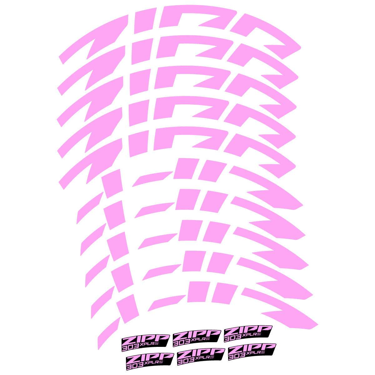 Compatible Stickers for Zipp 303 XPLR S, Road Wheel 54mm vinyl decals - Light Lilac