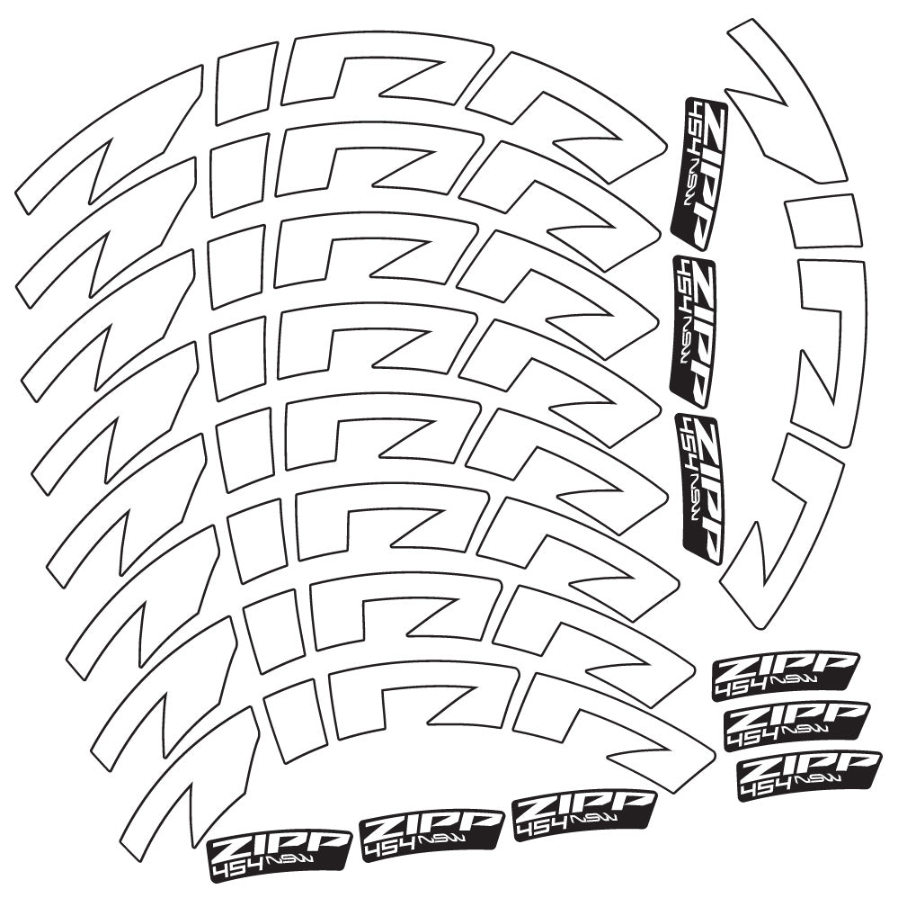 Aufkleber Zipp 454 NSW, Rennradrad 58mm, Fahrradaufkleber Vinyl