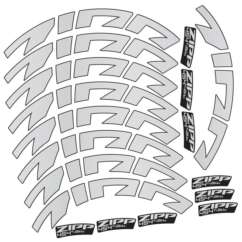 Aufkleber Zipp 454 NSW, Rennradrad 58mm, Fahrradaufkleber Vinyl