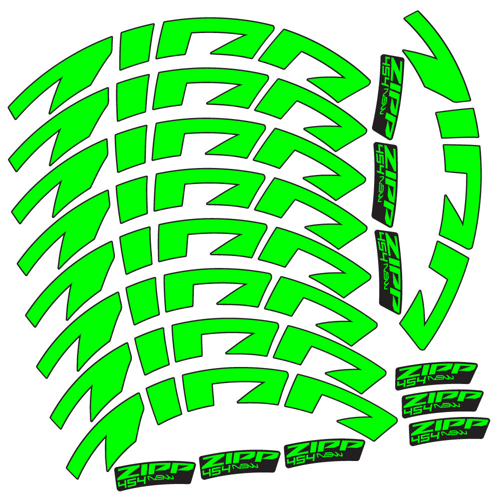 Aufkleber Zipp 454 NSW, Rennradrad 58mm, Fahrradaufkleber Vinyl