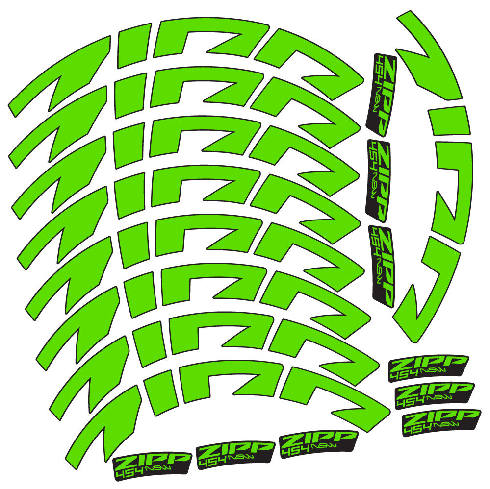 Aufkleber Zipp 454 NSW, Rennradrad 58mm, Fahrradaufkleber Vinyl