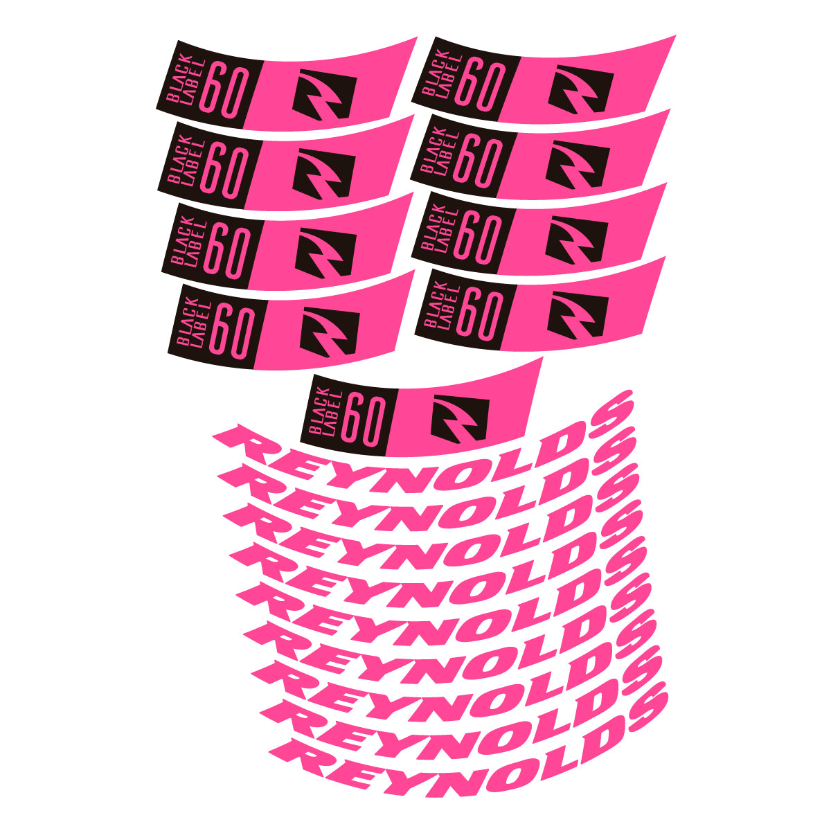Compatible Stickers for Reynolds BL60 2026, Road Wheel 60mm vinyl decals - Bubblegum Pink