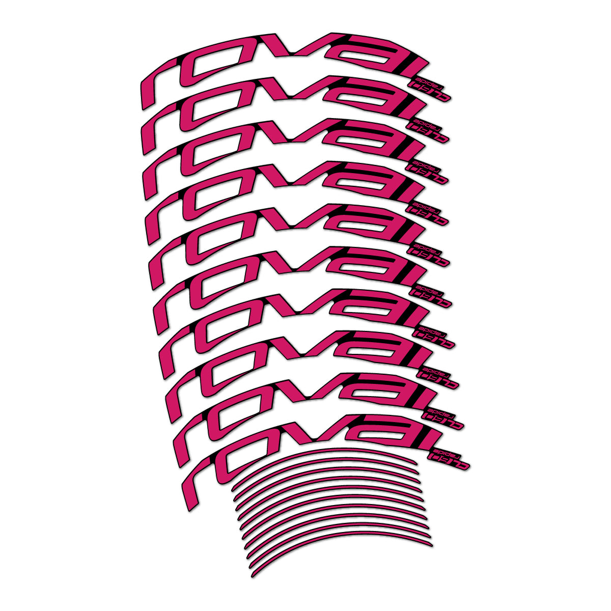 Compatible Stickers for Roval CL 60 Rim Brake, Road Wheel 60mm vinyl decals - Dark Pink