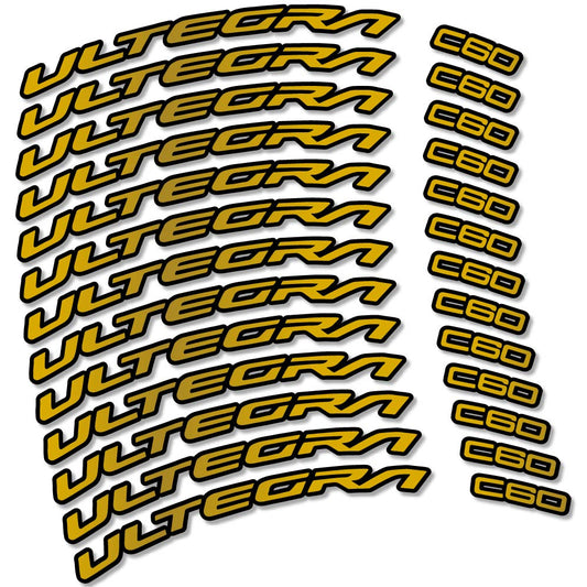 Gold decal for Shimano Ultegra C60 road wheel 60mm – bike sticker vinyl