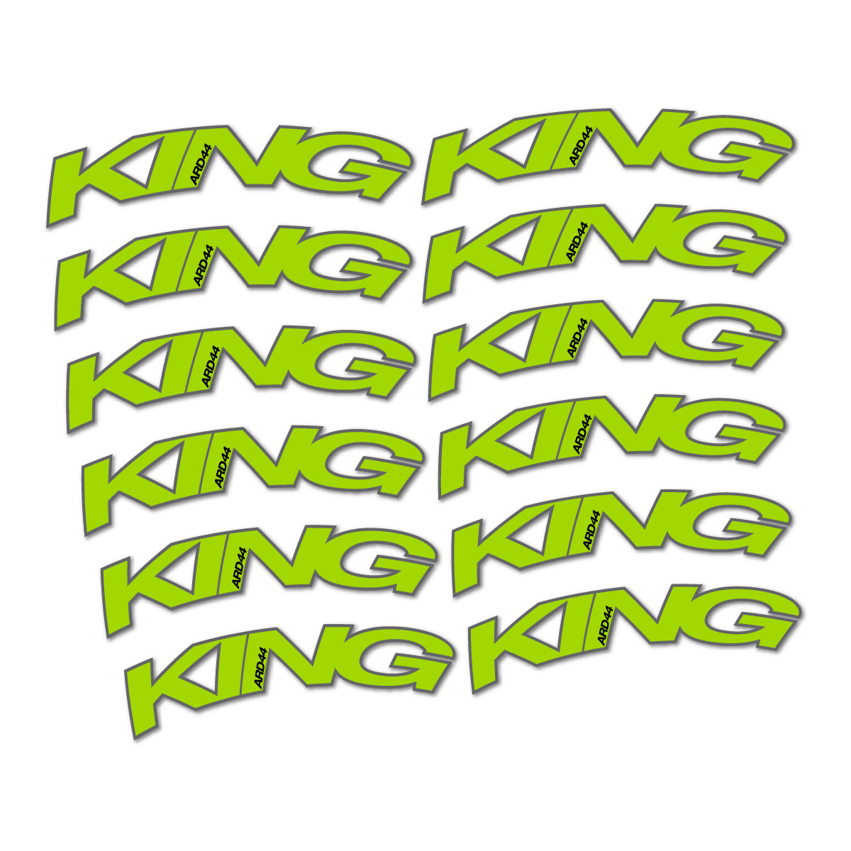 Compatible Stickers for Chris King ARD44 2023-2026, Road Wheel vinyl decals - Lime Green