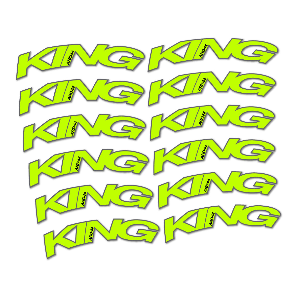 Compatible Stickers for Chris King ARD44 2023-2026, Road Wheel vinyl decals - Lime Neon