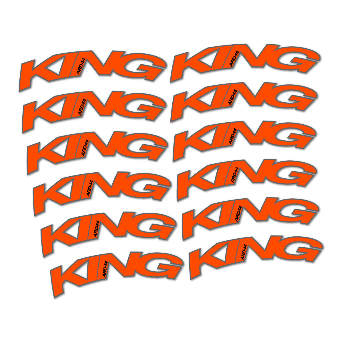 Compatible Stickers for Chris King ARD44 2023-2026, Road Wheel vinyl decals - Orange Neon