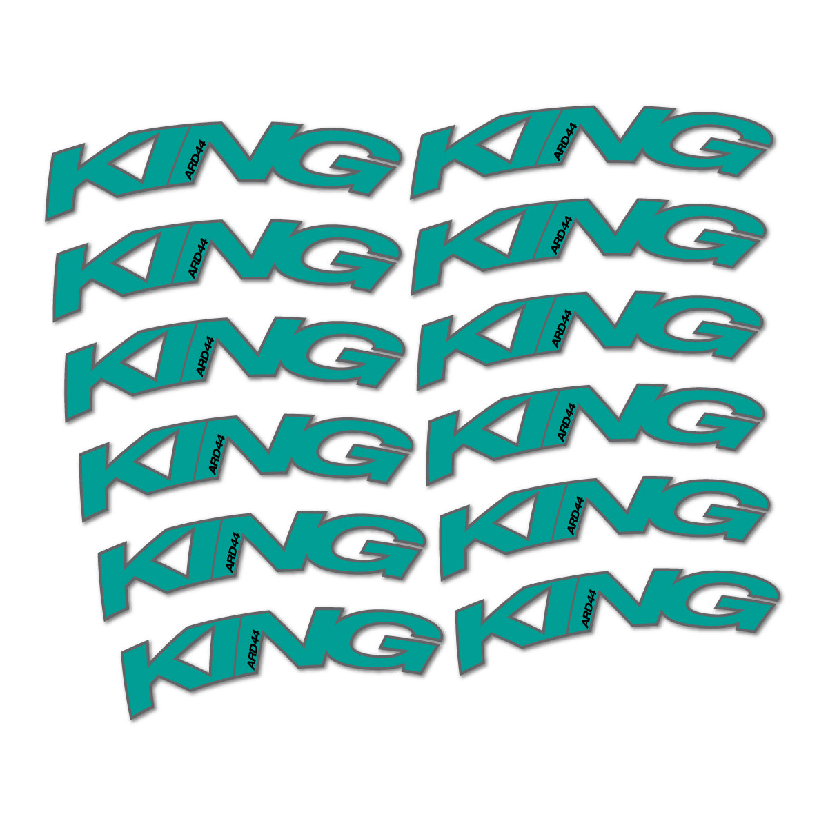 Compatible Stickers for Chris King ARD44 2023-2026, Road Wheel vinyl decals - Petrol Turquoise