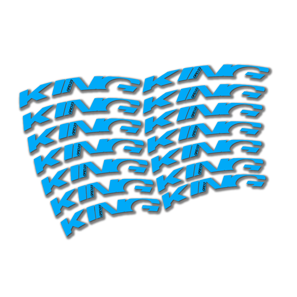 Compatible Stickers for Chris King GRD23 2023-2026, Road Wheel vinyl decals - Light Blue