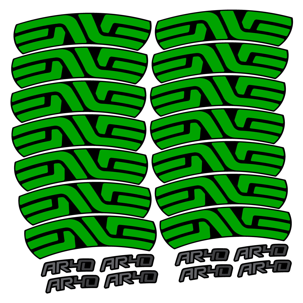 Compatible Stickers for Envx AR40 2026, Road Wheel 40mm vinyl decals - Green